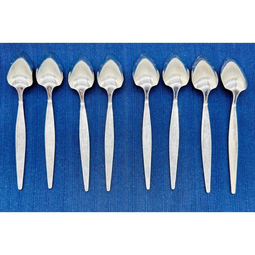 Oneida Community Venetia Grapefruit Spoons Silver Stainless Steel Set of 8